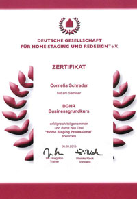 DGHR Homestaging Zertifikat Cornelia Schrader